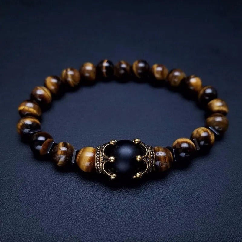 Rayan | Tiger Eye & Onyx Beaded Bracelet