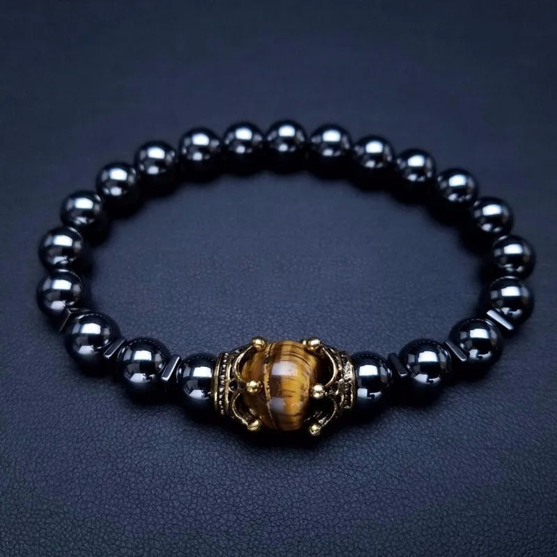 Rayan | Tiger Eye & Onyx Beaded Bracelet
