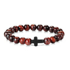 Matteo | Natural Stone Beaded Cross Bracelet