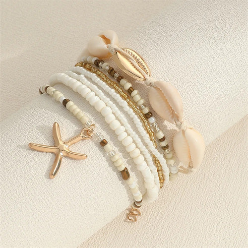 Isla | 7-Piece Starfish Beaded Bracelet Set