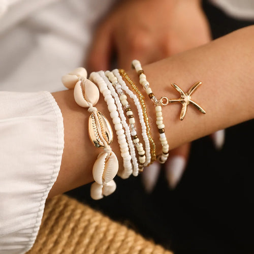 Isla | 7-Piece Starfish Beaded Bracelet Set
