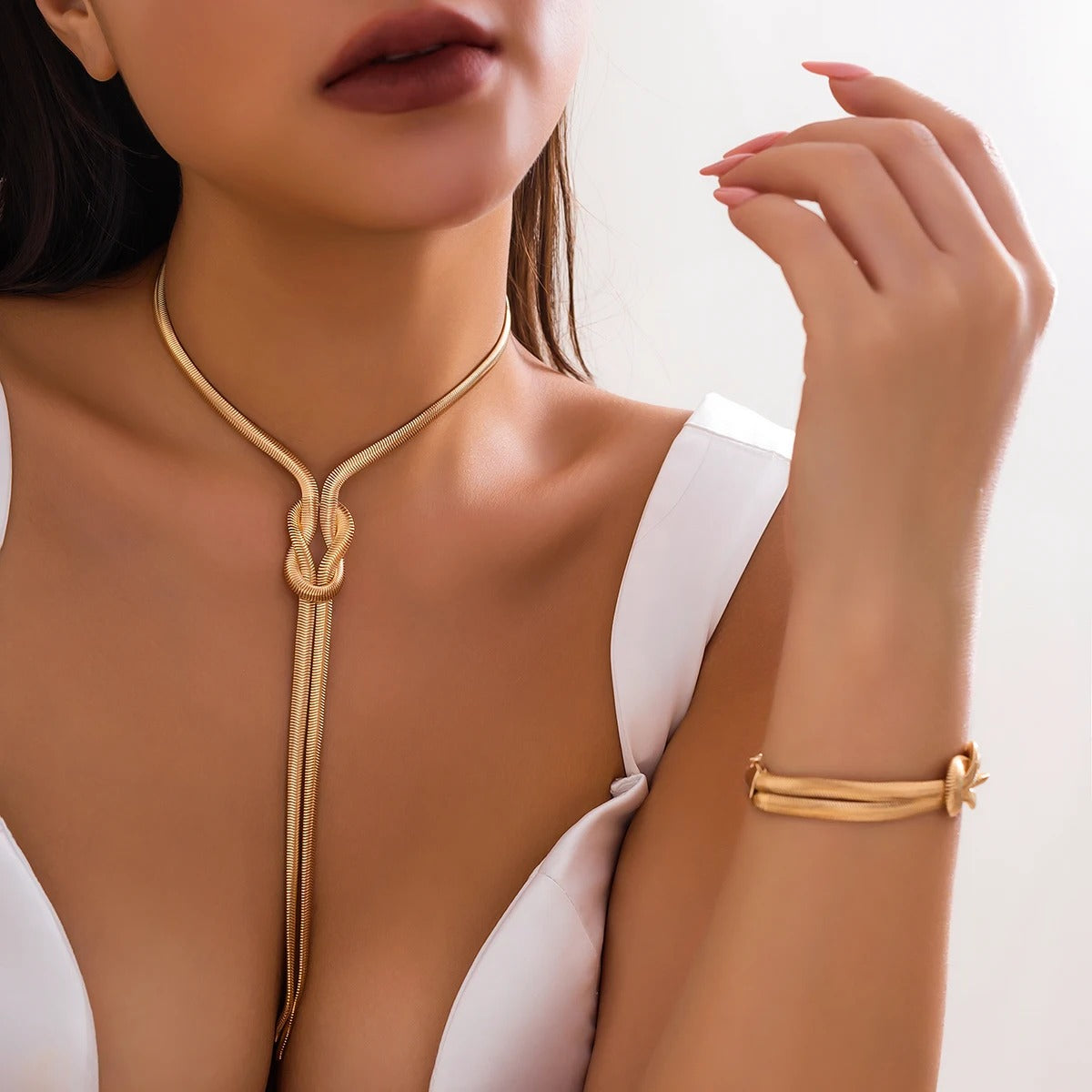 Mira | Snake Chain Choker & Bracelet Set