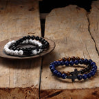 Matteo | Natural Stone Beaded Cross Bracelet