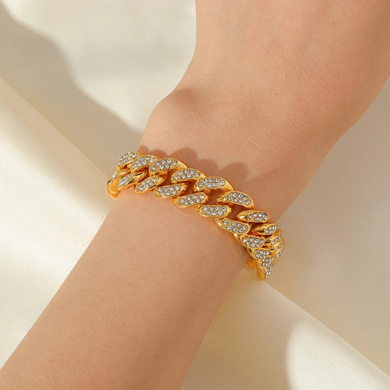 Sofia | Gold Cuban Chain Bracelet