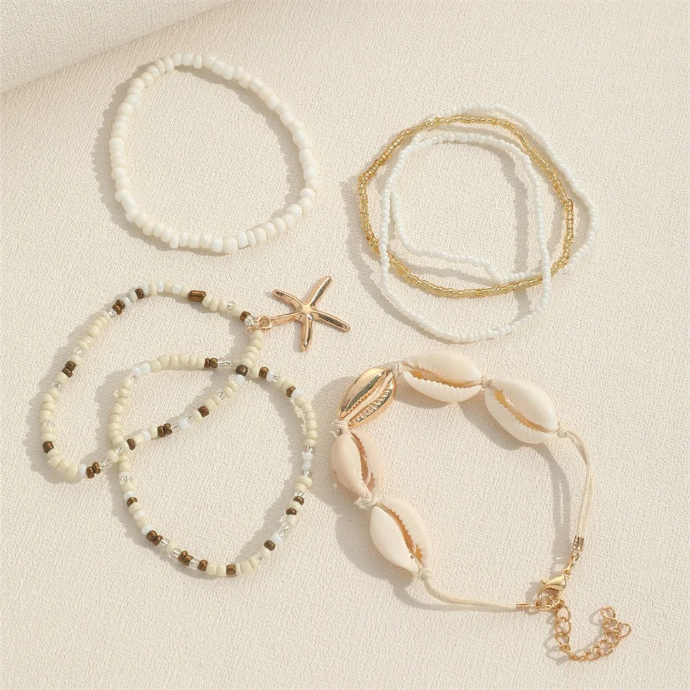 Isla | 7-Piece Starfish Beaded Bracelet Set