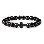Matteo | Natural Stone Beaded Cross Bracelet